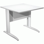BUREAU DROIT PIEDS L EN MÉTAL FAST - 80 CM - BLANC - BLANC