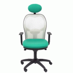 CHAISE JORQUERA EN MAILLE GRISE AVEC APPUI-TÊTE FIXE ET ASSISE BALI - VERDE ESMERALDA