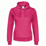 COTTOVER SWEATSHIRT À CAPUCHE FEMME - CERTIFIÉ GOTS CERISE - TAILLE XL