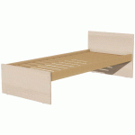 LIT TÊTE ET PIED DROIT SOMMIER À LATTES 90X200CM IDENTITÉ ARGENT/PIN - MANUTAN COLLECTIVITÉS