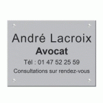 PLAQUE SIGNALÉTIQUE PERSONNALISABLE ACRYLIQUE - 30 X 20 CM META-PLAST JUSQU'À 4 LIGNES