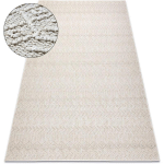 TAPIS JERSEY 19243 CRÈME - CHEVRON, STRUCTURELLES, BOUCLE BOHO BEIGE 120X170 CM