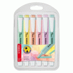 SURLIGNEURS STABILO SWING COOL COULEUR PASTEL ASSORTIES - POCHETTE DE 6
