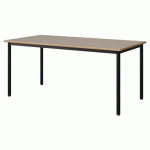 TABLE MALIBU 160X80 T5 4P STRA ALAISÉ CHÊNE 1146/NOIR 9005