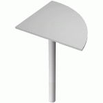 ANGLE BUREAU 90° PIEDS RENFORT MÉTAL FAST - 80CM - GRIS