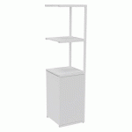 BIBLIOTHÈQUE LUMYA L 40 X P 41,5 X H 162 CM MODULE SUIVANT STRUCTURE MÉTAL BLANC 1 PORTE BLANC