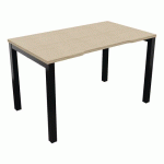 BUREAU ASTRO ARCHE DROIT ÉCHANCRÉ 120 X 70 CHÊNE FIL/NOIR - BURONOMIC