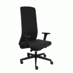 CHAISE DE BUREAU ERGONOMIQUE SMART NOIR, TISSU, AVEC ACCOUDOIRS 3D, MÉCANISME SYNCHRONE, PIEDS NOIRS - NOIR