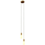 CREATIVE CABLES - LAMPE SUSPENSION MULTIPLE 2 BRAS AVEC CÂBLE TEXTILE ET FINITIONS EN MÉTAL MONTÉ - AVEC AMPOULE - BRONZE SATINÉ - AVEC AMPOULE