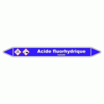 LOT DE 3 - MARQUEUR TUYAUTERIE - ACIDE FLUORHYDRIQUE - VINYLE LAMINÉ 355 X 37 MM