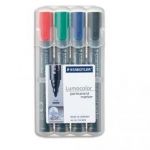 STAEDTLER BOITE DE 4 MARQUEURS PERMANENTS ASSORTIS POINTE OGIVE