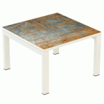 TABLE BASSE EASY OFFICE 60X60 CM PIED BLANC PLATEAU ROUILLE - MANUTAN COLLECTIVITÉS