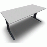 TABLE PIED L AVEC CARTER 160X80 CM GRIS ANTHRACITE/BLANC - EOL