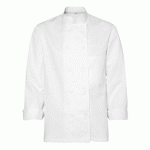 VESTE CUISINE PREMS BLANC MANCHES LONGUES T1