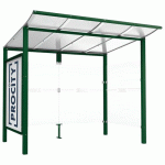 ABRI BUS MODULO 2.50 M AVEC VITRINE 1 BARDAGE LAT. VERT 6005 - PROCITY