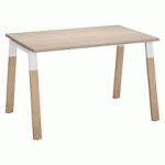 BUREAU DROIT INDIVIDUEL L 120 X P 80 CM PIÉTEMENT BOIS MÉTAL CHÊNE CLAIR- ARCH