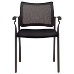 CHAISE VISITEUR BILBAO MAILLE FILET AVEC ACCOUDOIRS NOIR