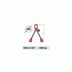 ELINGUE CHAINE 2 BRINS - CROCHETS AUTOMATIQUES - CMU 2800 KG (CLASSE 80)