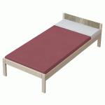 LIT NOVA TÊTE PANNEAU/BOIS SOMMIER LATTES 90X200 NATUREL/TABAC - MANUTAN COLLECTIVITÉS