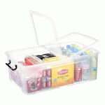 LOT DE 5 - BAC DE RANGEMENT EN PLASTIQUE STRATA - 50 LITRES