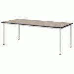 TABLE MALIBU 180X80 T4 4P STRA ACACIA/NOIR BLC 9016