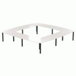 TABLE RÉUNION ATEM 400 X 400 CM PIED ROND ANTHRACITE /BLANC - MBA