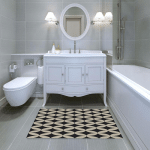 DOGE MILANO - TAPIS DE SALLE DE BAIN, 100% MADE IN ITALY, TAPIS ANTITACHE AVEC IMPRESSION NUMÉRIQUE, TAPIS ANTIDÉRAPANT ET LAVABLE, MODÈLE ALANA,