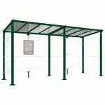 ABRI BUS MILAN 5 M - 2 BARDAGES LATÉRAUX - VERT 6005 - PROCITY