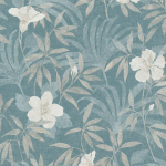 BRICOFLOR - PAPIER PEINT JUNGLE INTISSÉ COULOIR | PAPIER PEINT TROPICAL BLEU & BEIGE SALLE DE BAIN | TAPISSERIE EXOTIQUE BLEU & BEIGE CHAMBRE - 10,05