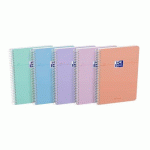 CAHIER SMART SPIRALE 155X215 160P LIGNÉ ASSORTI PASTEL