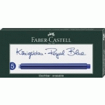 FABER-CASTELL CARTOUCHES D'ENCRE LONGUES, BLEU ROYAL - LOT DE 12