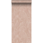 PAPIER PEINT FEUILLES DE PALMIER - 0.53 X 10.05 M DE ESTAHOME - VIEUX ROSE