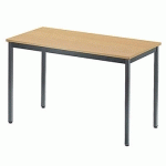 TABLE BUDGET RECTANGLE - 120 X 60 CM - PLATEAU HETRE - PIED GRIS FONCE