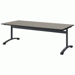 TABLE MALIBU 180X80 T3 DL STRA GRIS U727/NOIR GRIS 7016