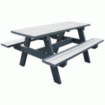TABLE PARC ECO 145X140X70 CM - EN KIT - GRIS - À SCELLER