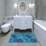 DOGE MILANO - TAPIS DE BAIN, 100% MADE IN ITALY, TAPIS ANTITACHE AVEC IMPRESSION NUMÉRIQUE, TAPIS ANTIDÉRAPANT ET LAVABLE, MODÈLE ALAYNA, CM 90X52