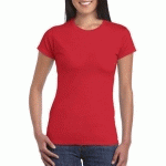 TEE-SHIRT FEMME COL ROND ROUGE T.XL