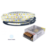 LED STRIP SMD 5050 300 LED 5 METRES COIL IP 65 COLD PLUS POWER SUPPLY 5A