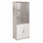 MEUBLE HAUT ACTIVITY 2 PORTES BASSES - H. 180 X L. 80 X P. 45 CM - CORPS BLANC - COLORIS DES PORTES : BLANC.