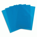 SACHET DE 10 POCHETTES-COIN OXFORD SHINE A4 POLYPRO LISSE ÉPAISSEUR 12/100ÈME BLEU - LOT DE 50