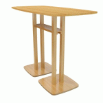 TABLE HAUTE WOODY L.114 X H.110 X P.75 CM PIÈTEMENT BOIS MASSIF PLATEAU HÊTRE