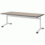 TABLE MALIBU 180X80 T4 DL STRA ANTIB ACACIA/NOIR BLC 9016