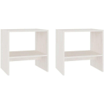 TABLES DE CHEVET 2 PCS BLANC 40X30,5X40 CM BOIS DE PIN MASSIF