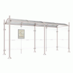 ABRI BUS PROVINCE 5 M 1 BARDAGE LAT. POMMEAU BOULE GRIS 7044 - PROCITY