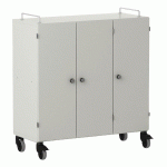 ARMOIRE BASSE SHIFT+ LANDSCAPE MÉLA. 9 CASES 3 PORTES - GRIS ANDES - VERT CLAIR - MANUTAN COLLECTIVITÉS