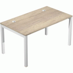 BUREAU PIED MÉTAL TRENDY 25MM - 140CM CHÊNE CANADIEN BLANC - ARTARREDI