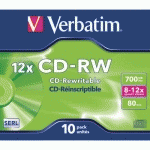 CD -RW 12X- LOT DE 10 700 MO - VERBATIM