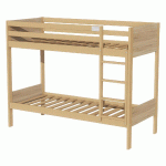 LIT SUPERPOSÉ IDENTITÉ TÊTE/PIED PANNEAU SOMMIER LATTES 90X190 CM ARGENT/CHÊNE - MANUTAN COLLECTIVITÉS