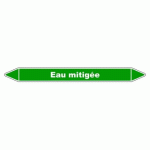 LOT DE 3 - MARQUEUR DE TUYAUTERIE - EAU MITIGÉE - NFX 08-105 - VINYLE LAMINÉ 355 X 37 MM