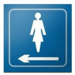 PANNEAU FEMME - RELIEF TYPE:FLÈCHE DROITE - (BLEU, DROITE)